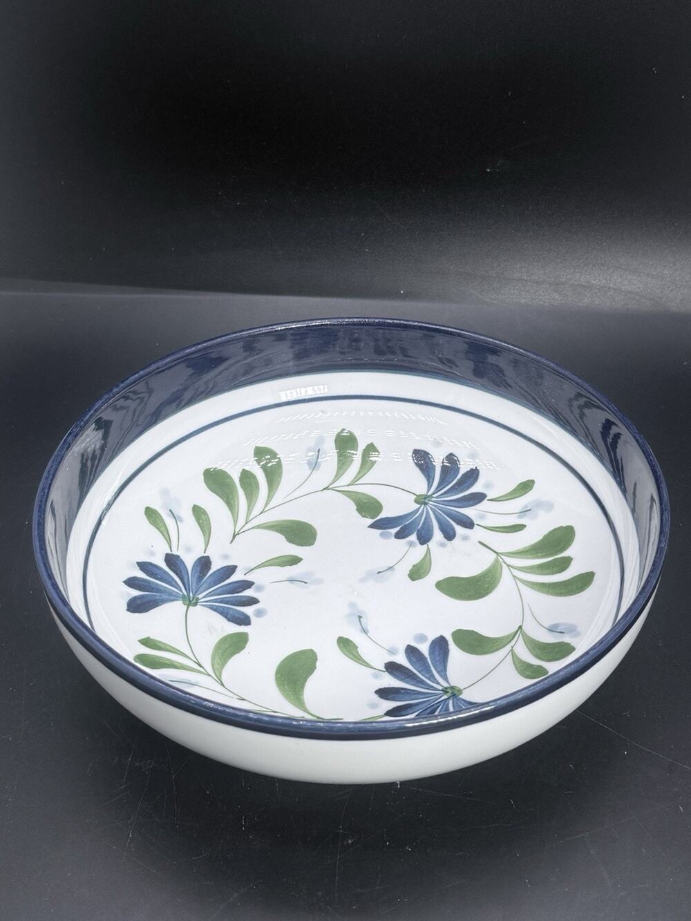 Vintage Dansk Sage Song White Blue Floral Vegetable Bowl